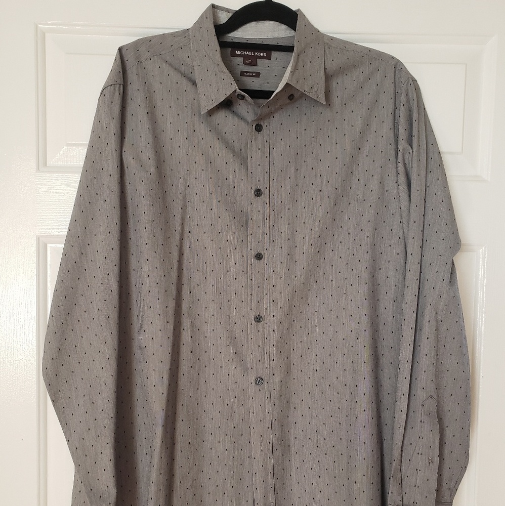 Michael Kors Button Up Gray Sz XL Classic Fit